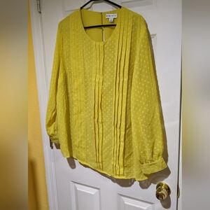 Ava & Viv yellow 2x top blouse shirt